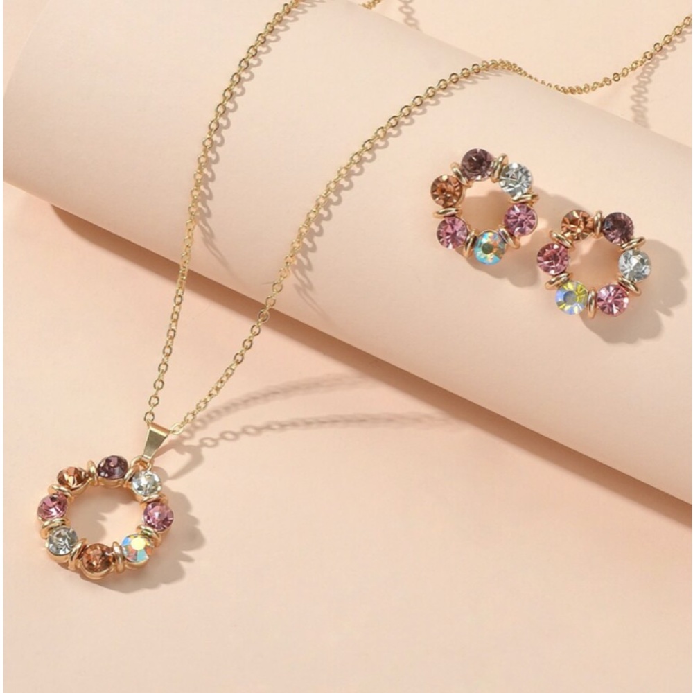 3pcs Rhinestone Decor Jewelry Set - Picture 4 of 4